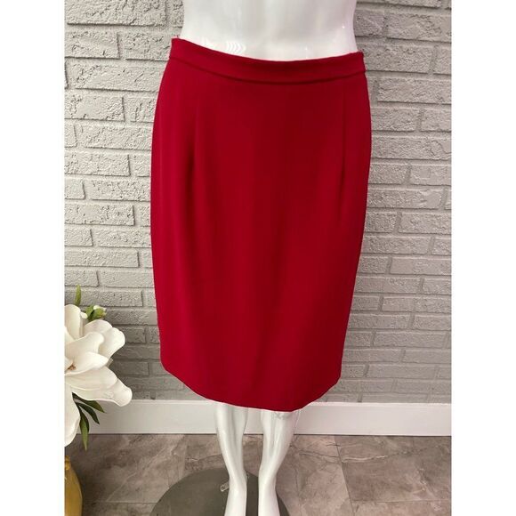 Julian Taylor Red Skirt & Jacket 2 Pcs Suit Set Size 8 - Picture 6 of 10